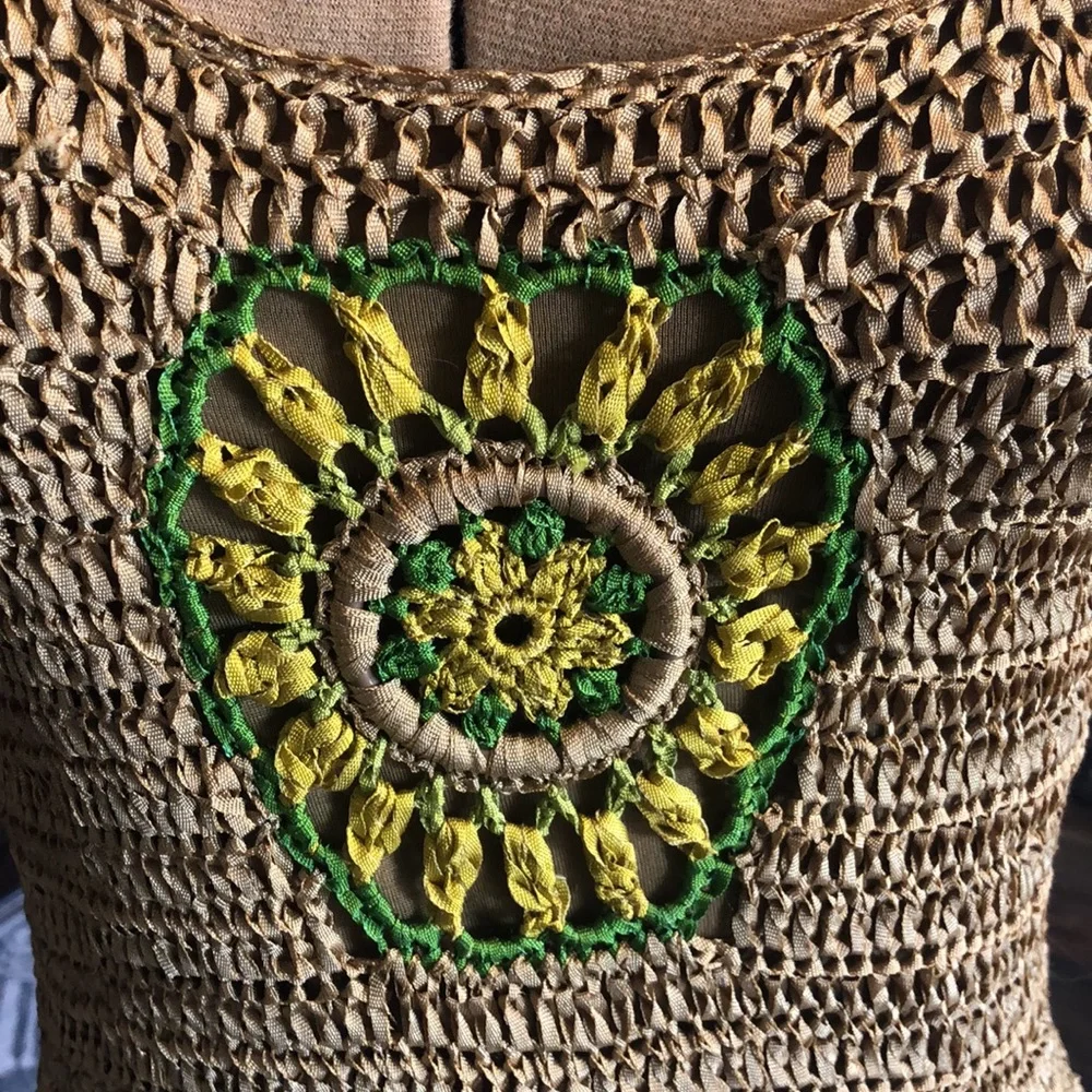 Anthropologie Knitted Sunflower Dress by Knitted & Knotted Size S - Picture 2 of 7